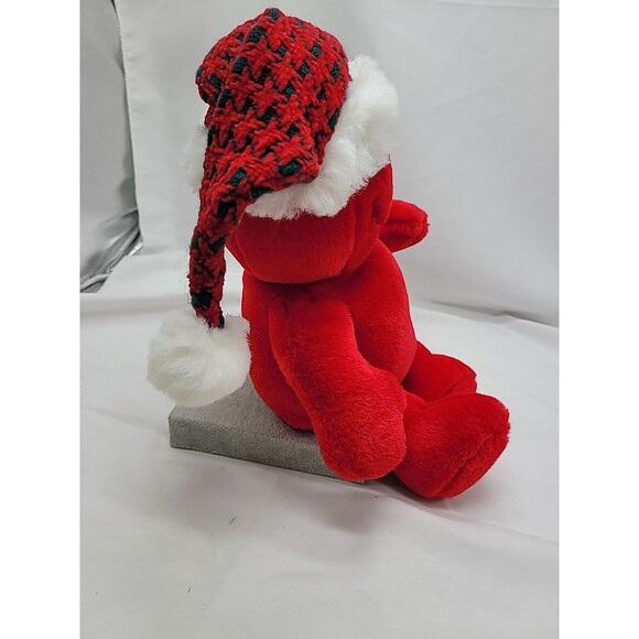 Vintage Smile Happy Face Giggle Plush Red With  Santa Hat 12" NOT WORKING - Picture 8 of 16